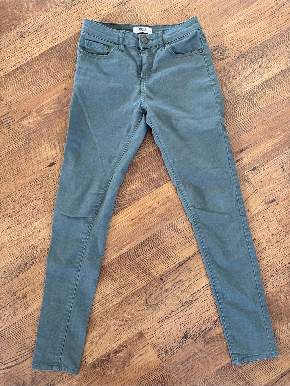 Forever 21 Olive Green Skinny Jeans - Picture 1 of 3